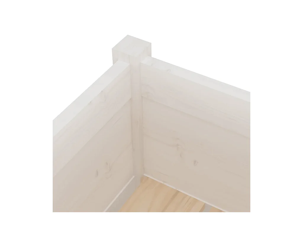 Jardinière bac lit surélevé bois blanche 70 x 70 x 70 cm 02_0039003