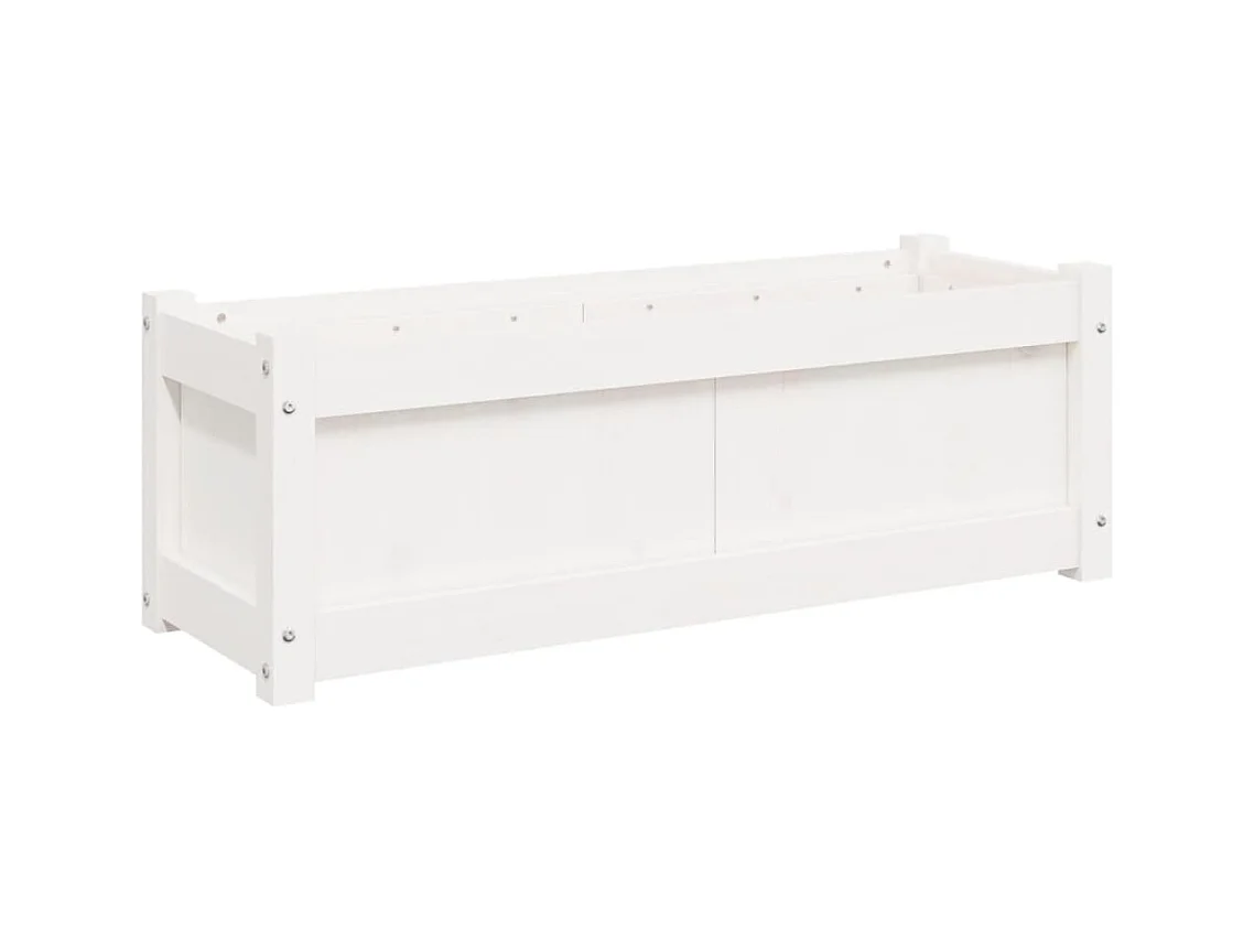 Jardinière bac lit surélevé bois blanche 90 x 31 x 31 cm 02_0037965