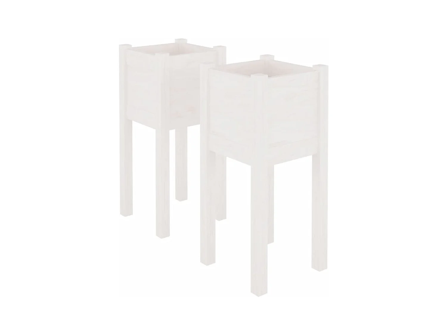 Jardinière bac lit surélevé bois blanche 31 x 31 x 70 cm 02_0038891