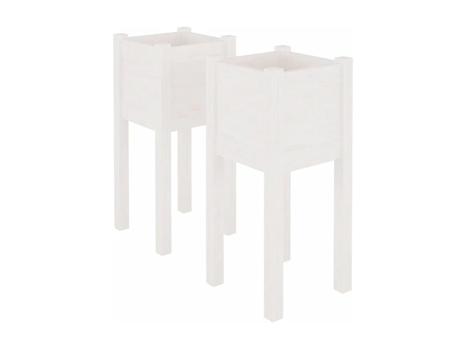 Jardinière bac lit surélevé bois blanche 31 x 31 x 70 cm 02_0038891