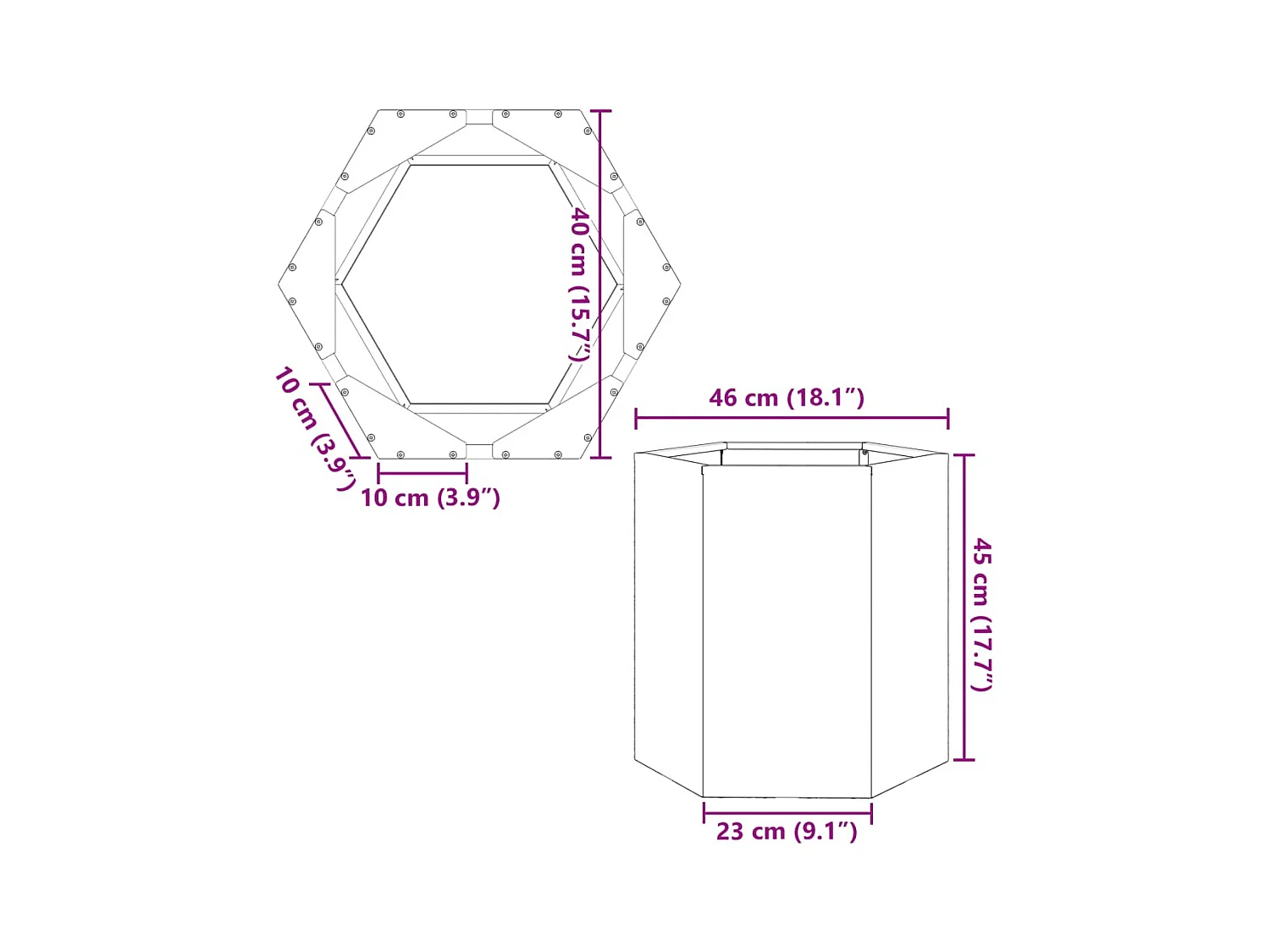 Jardinière bac lit surélevé 46 x 40 x 45 cm 02_0038710