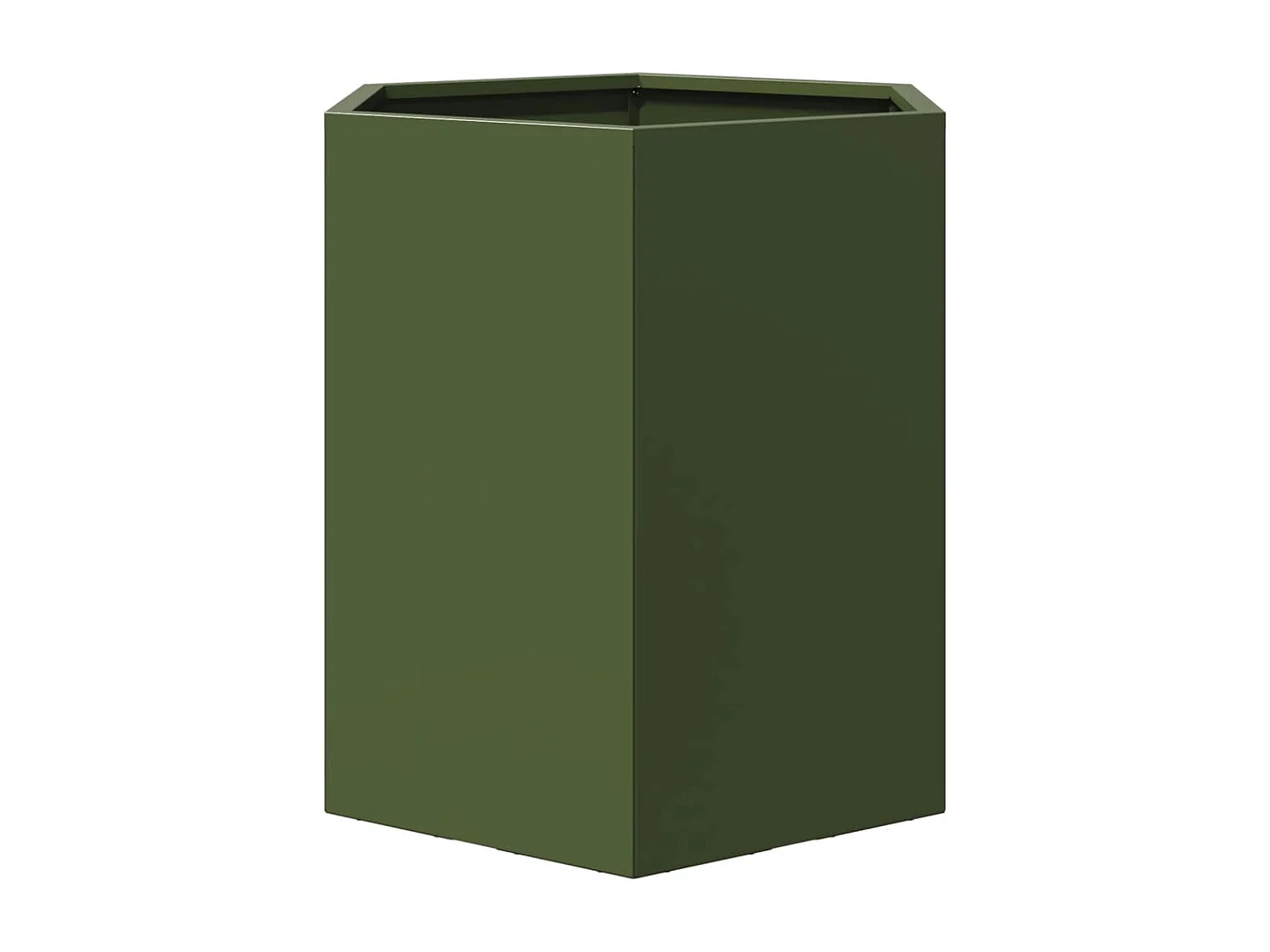 Jardinera para terraza jardín olivo hexagonal 46 x 40 x 45 cm verde acero 02_0038710