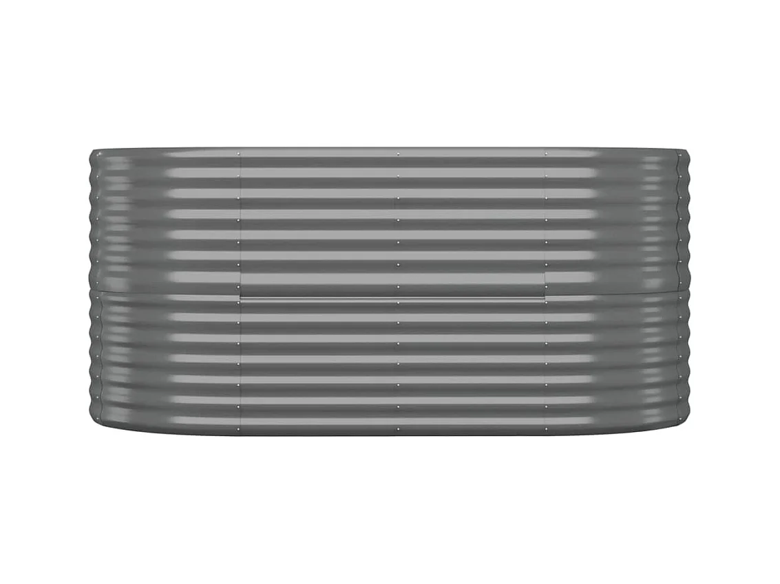 Fioriera rialzata per aiuola fioriere fioriere terrazza giardino giardino acciaio verniciato a polvere 152 x 80 x 68 cm grigio 02_0039586