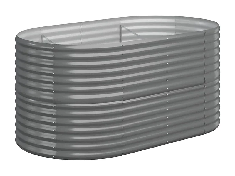 Fioriera rialzata per piante e fiori adatta per terrazze e giardini acciaio verniciato a polvere 152 x 80 x 68 cm grigio 02_0039586