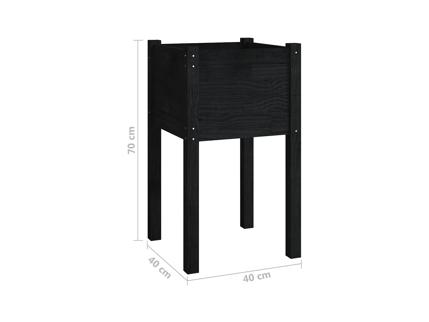 Jardinière bac lit surélevé bois marron 40 x 40 x 70 cm 02_0038901