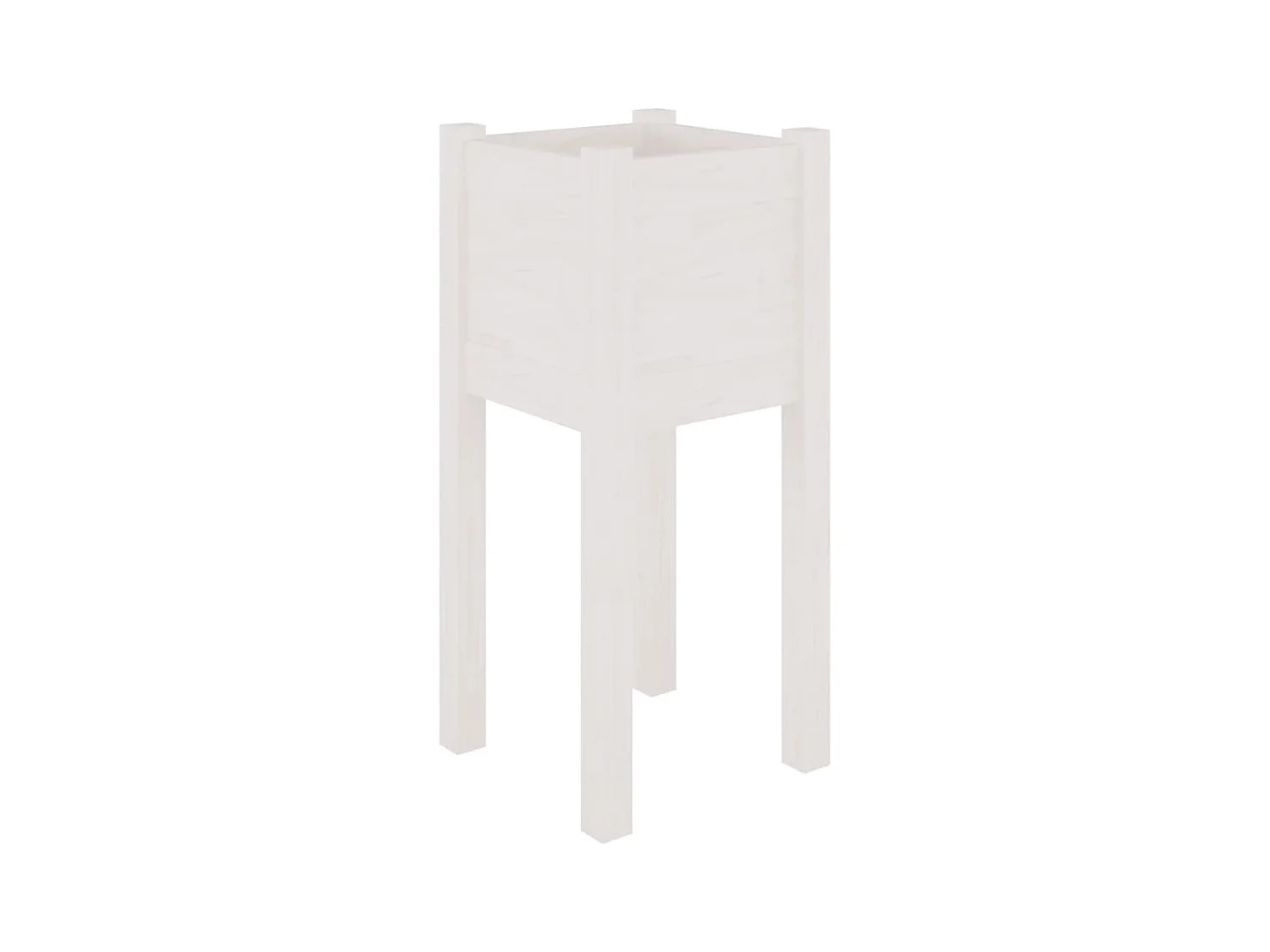 Jardinière bac lit surélevé bois blanche 31 x 31 x 70 cm 02_0038544