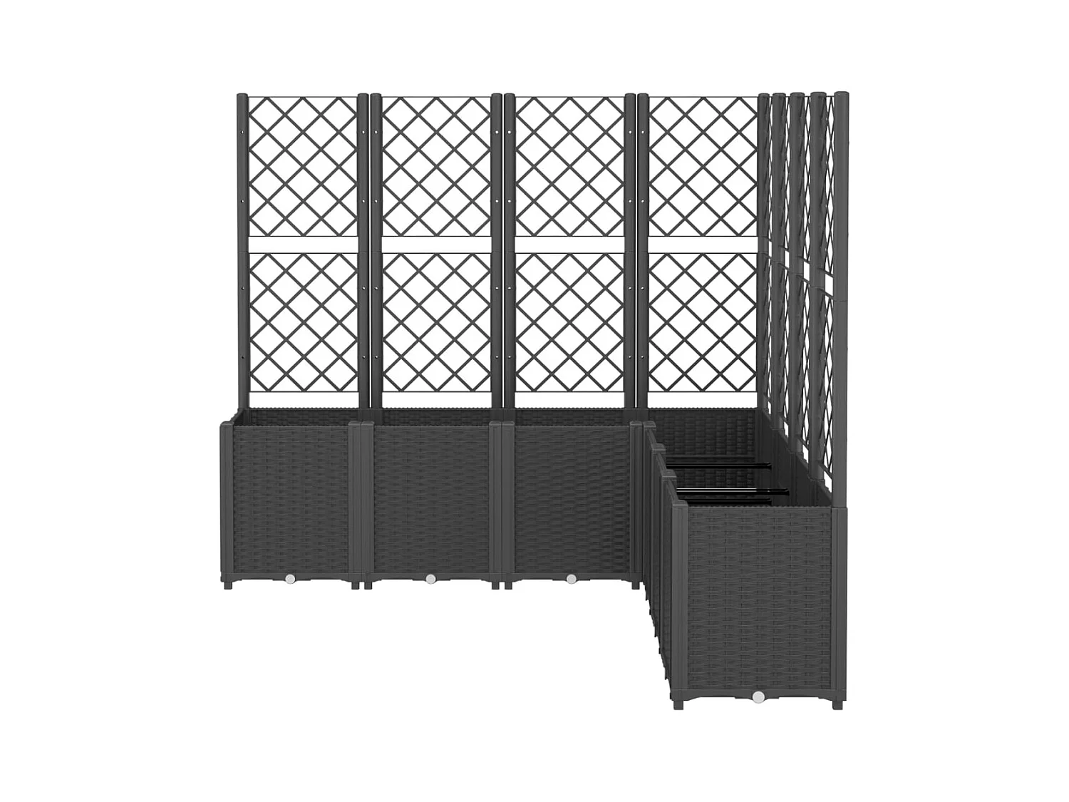 Jardinière bac lit surélevé noire 160 x 160 x 140 cm 02_0038261