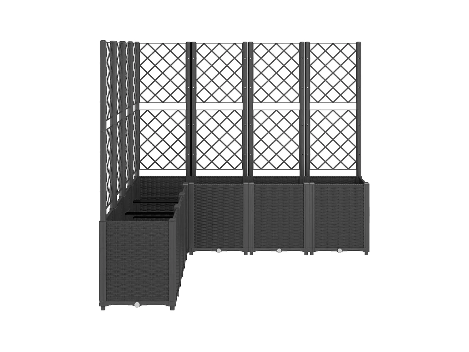 Jardinière bac lit surélevé noire 160 x 160 x 140 cm 02_0038261