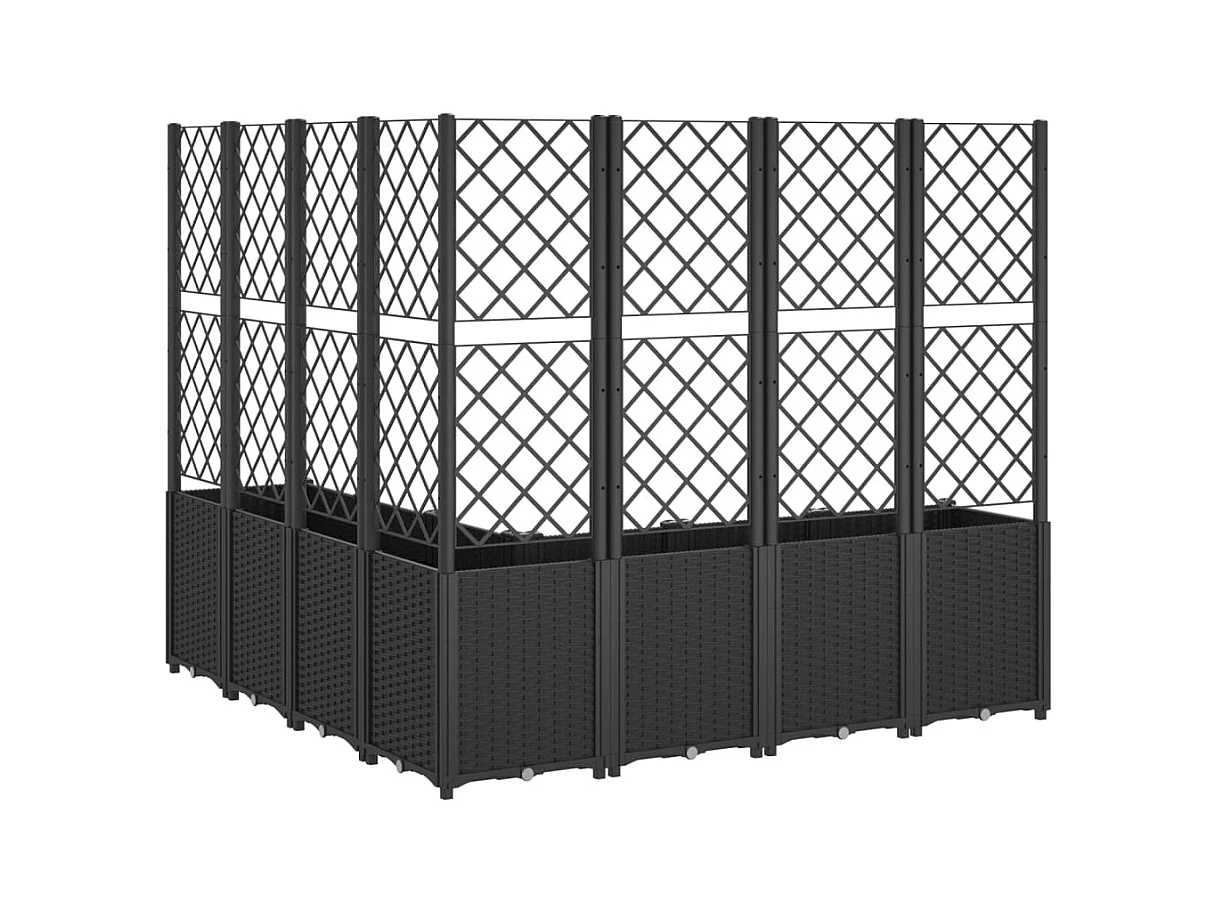 Jardinière bac lit surélevé noire 160 x 160 x 140 cm 02_0038261