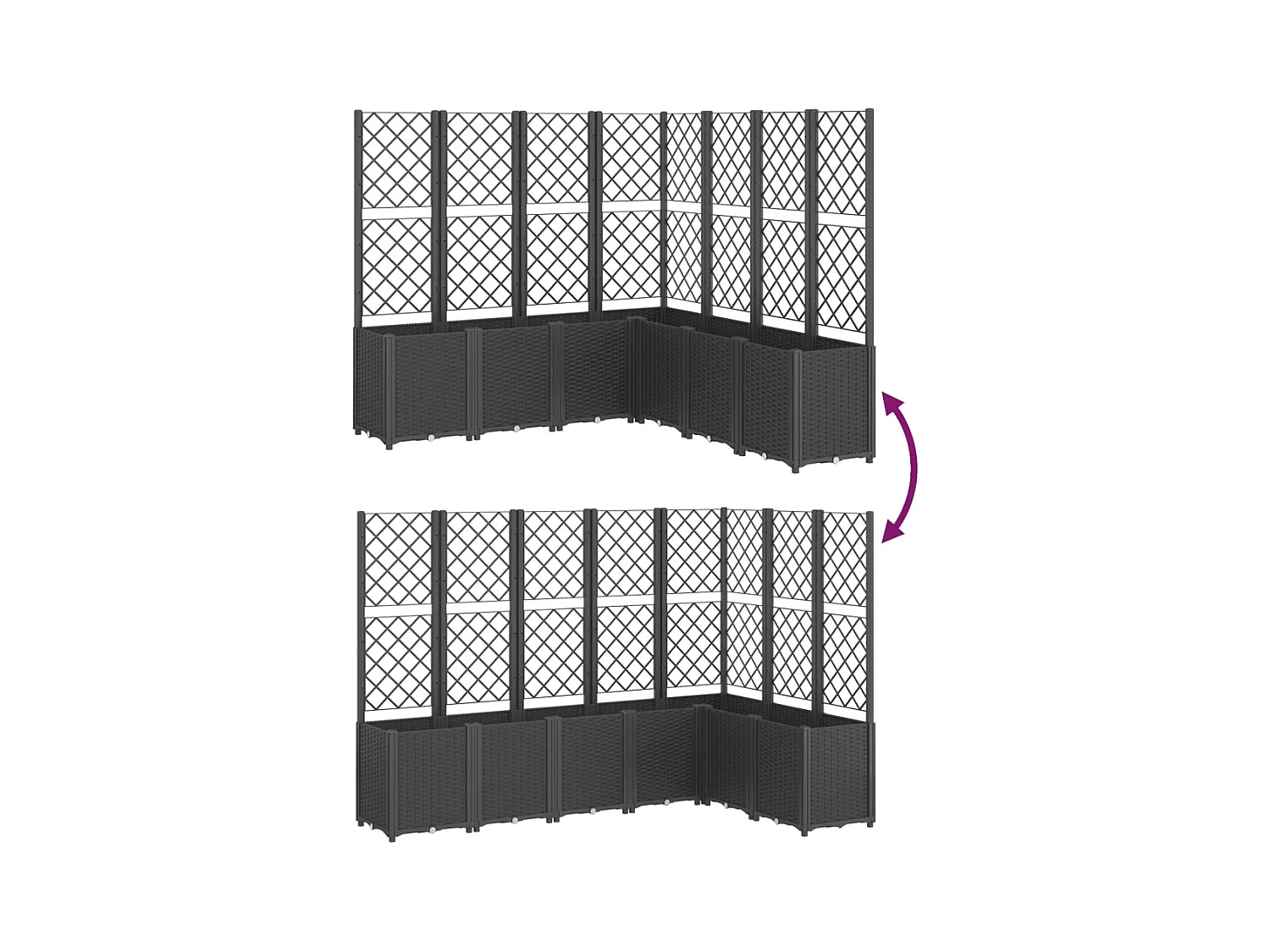 Jardinière bac lit surélevé noire 160 x 160 x 140 cm 02_0038261