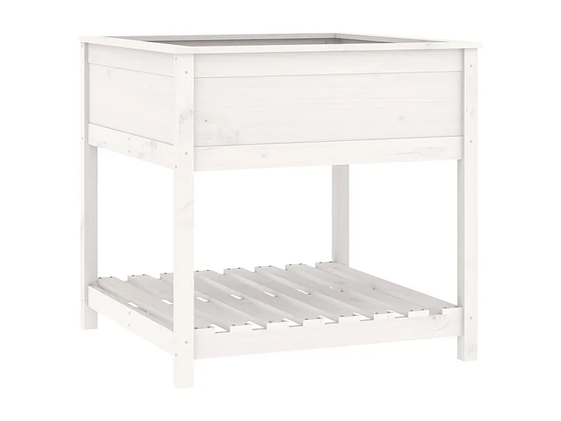 Jardinière bac lit surélevé bois blanche 82.5 x 82.5 x 81 cm 02_0038412