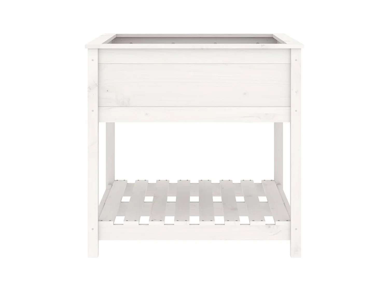 Jardinière bac lit surélevé bois blanche 82.5 x 82.5 x 81 cm 02_0038412