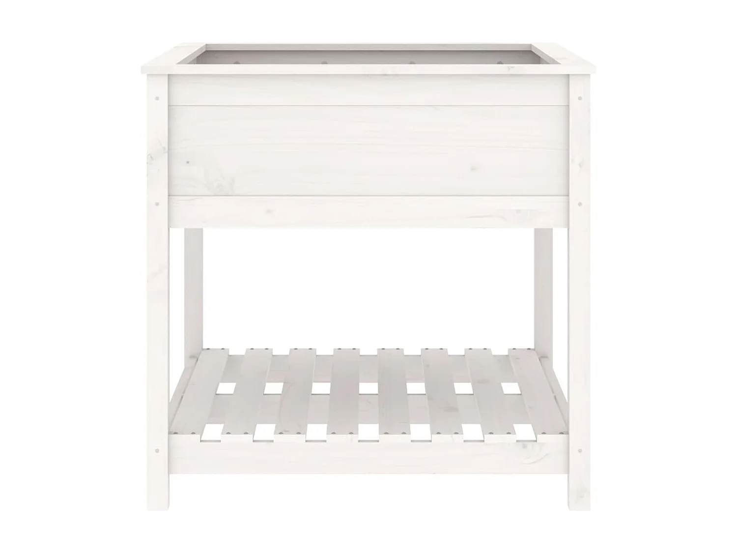 Jardinière bac lit surélevé bois blanche 82.5 x 82.5 x 81 cm 02_0038412