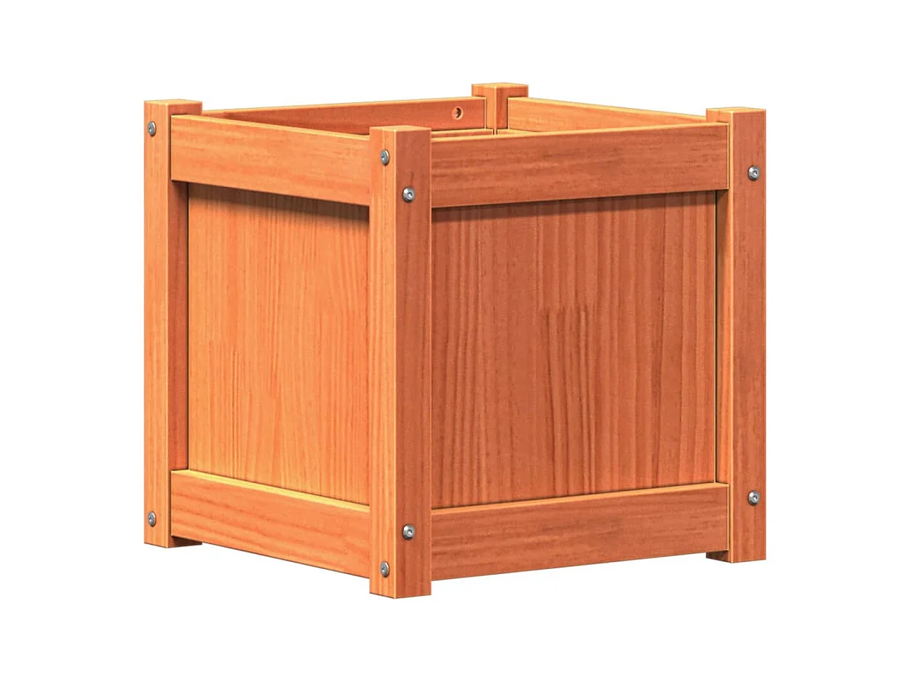 Vassoio per fioriera aiuola rialzata piante fiori giardino terrazze set da 2 cera legno massello di pino marrone 02_0039067