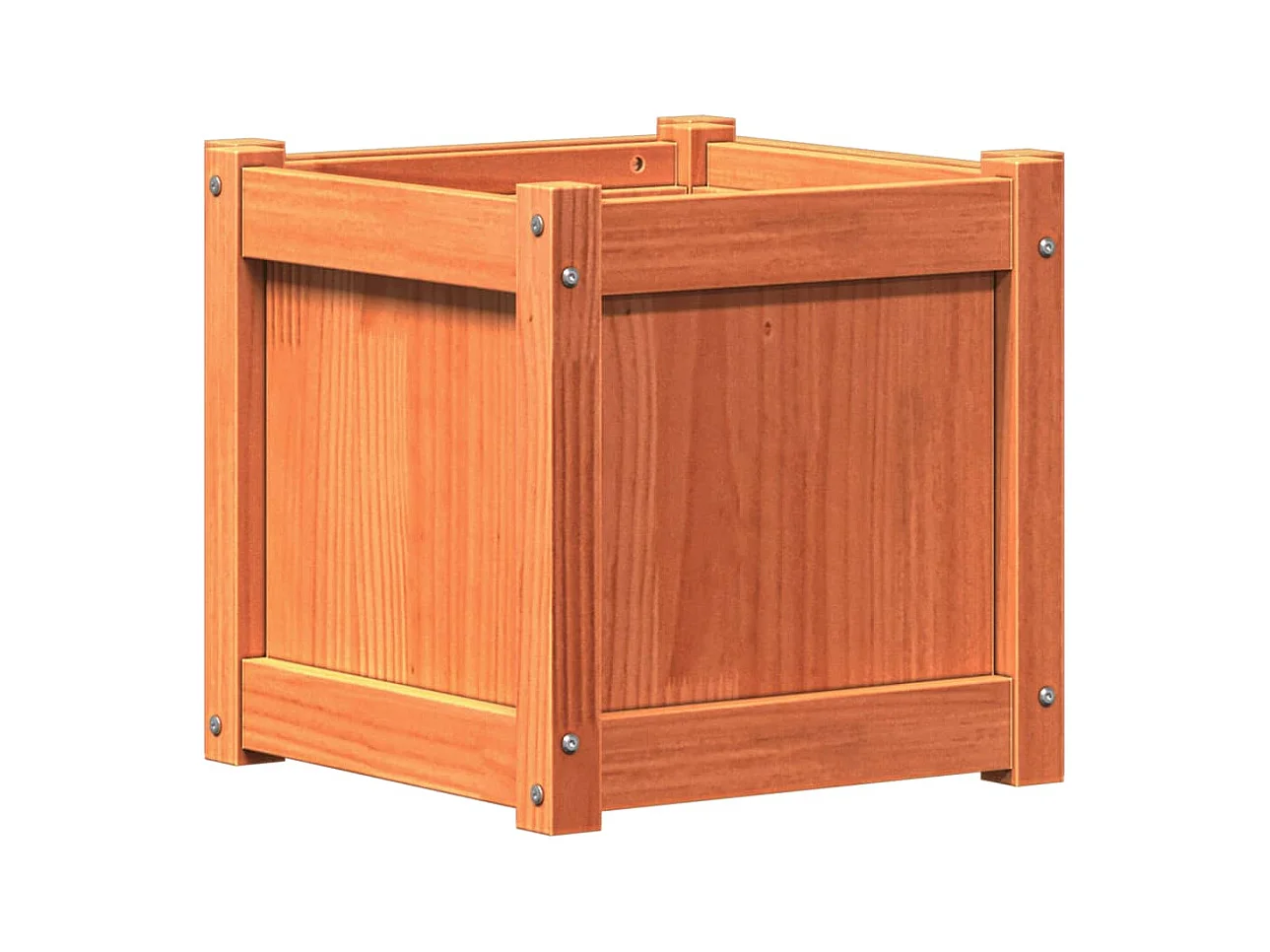 Vassoio per fioriera aiuola rialzata piante fiori giardino terrazze set da 2 cera legno massello di pino marrone 02_0039067