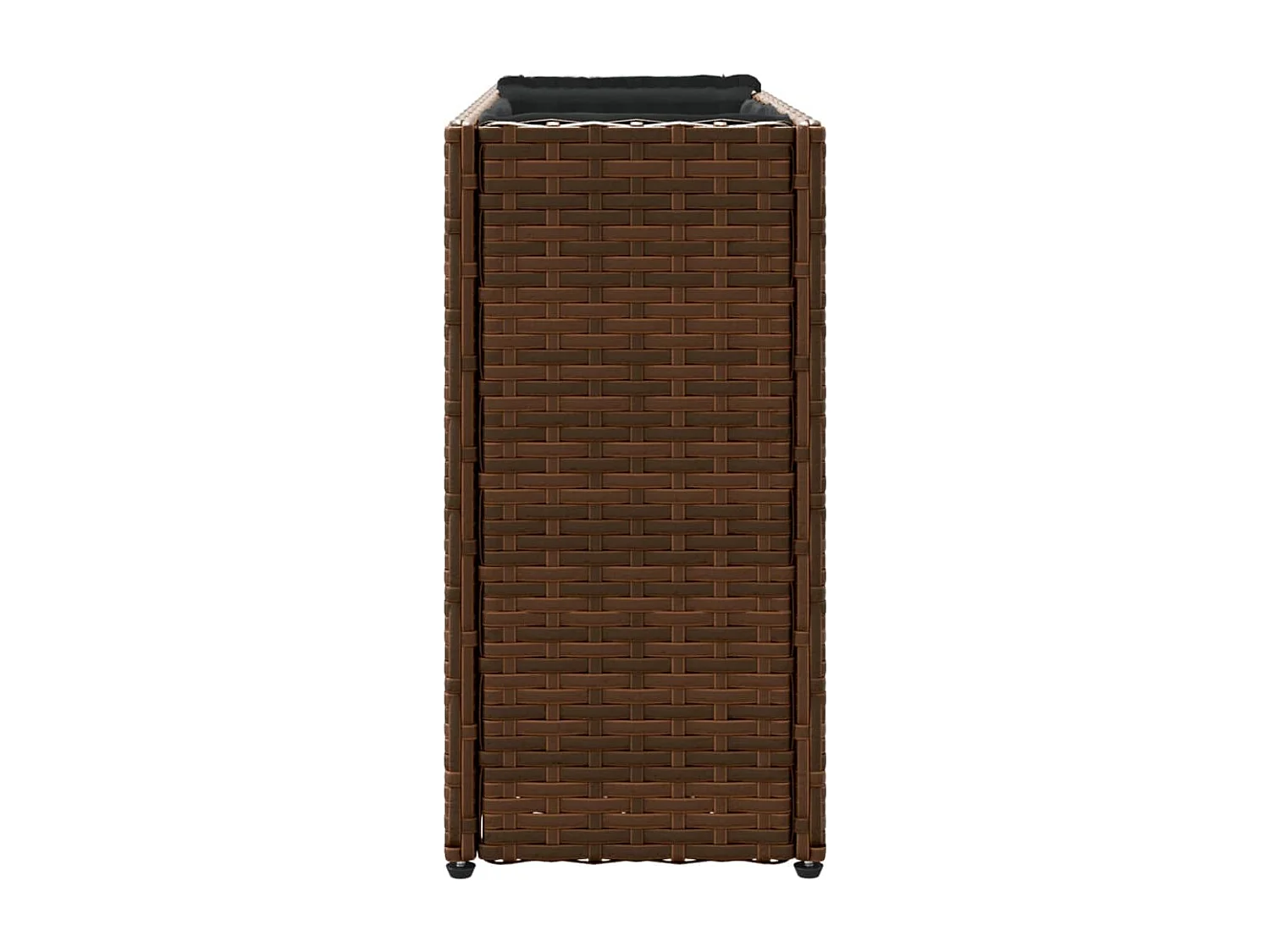 Fioriera rialzata per piante fiori terrazzo giardino con 2 vasi 90 x 20 x 40 cm resina intrecciata marrone 02_0038084