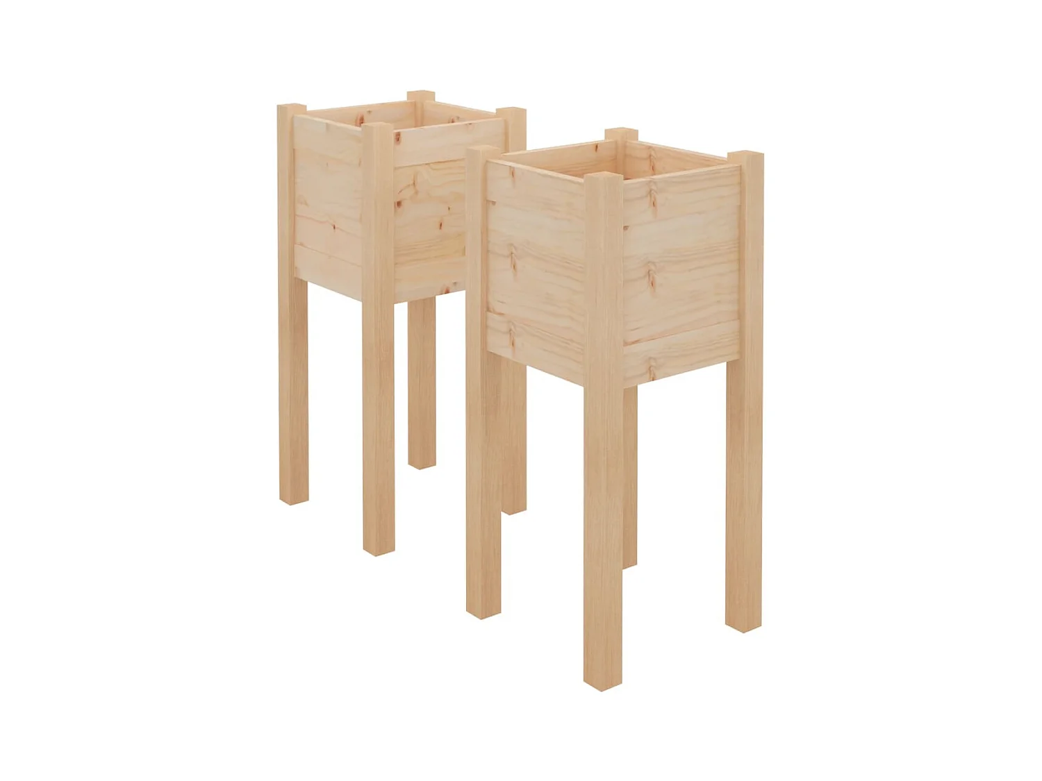 Vaso per aiuole rialzate vassoio piante fiori giardino esterno terrazze set da 2 31 x 31 x 70 cm legno massello di pino marrone 02_0038894