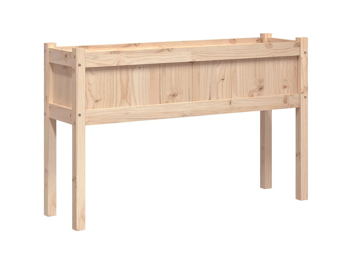 Vaso per fioriera aiuola rialzata piante fiori giardino terrazze con piedini 110 x 31 x 70 cm legno di pino massiccio marrone 02_0038869