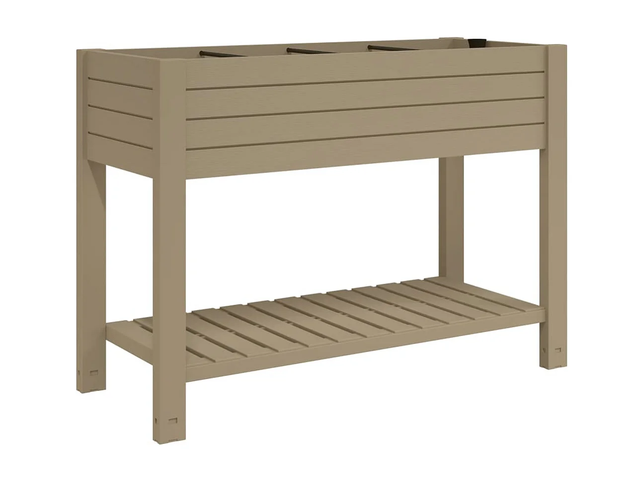 Fioriera rialzata per piante fiori terrazza giardino marrone chiaro 110 x 45 x 79 cm polipropilene 02_0039784