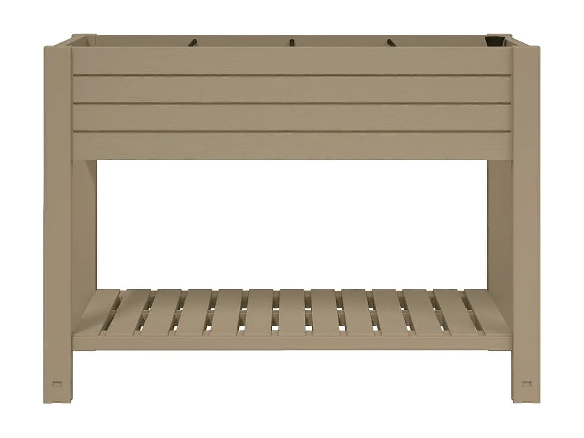 Fioriera rialzata per piante fiori terrazza giardino marrone chiaro 110 x 45 x 79 cm polipropilene 02_0039784