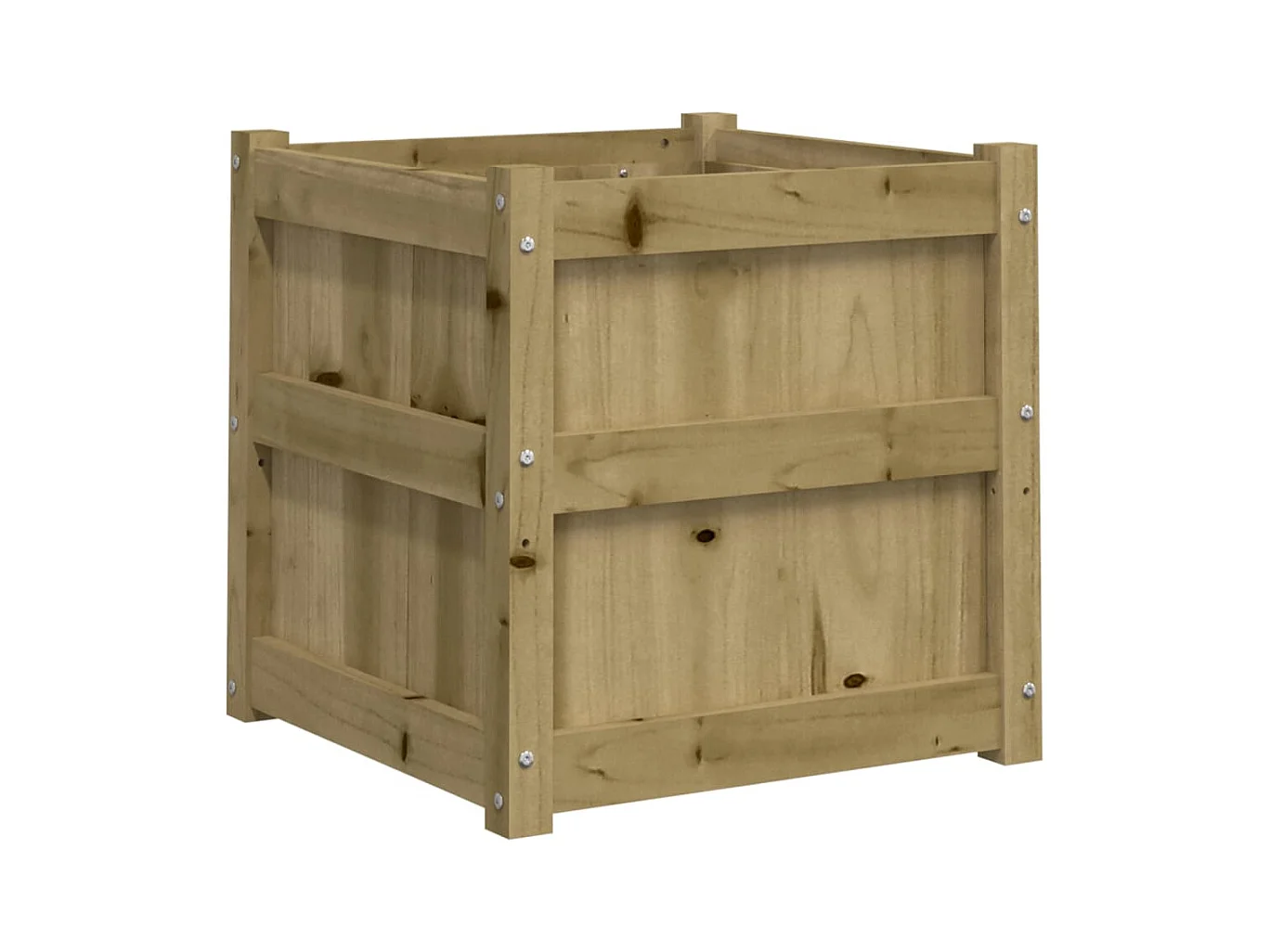 Jardinière bac lit surélevé bois marron 50 x 50 x 50 cm 02_0037664