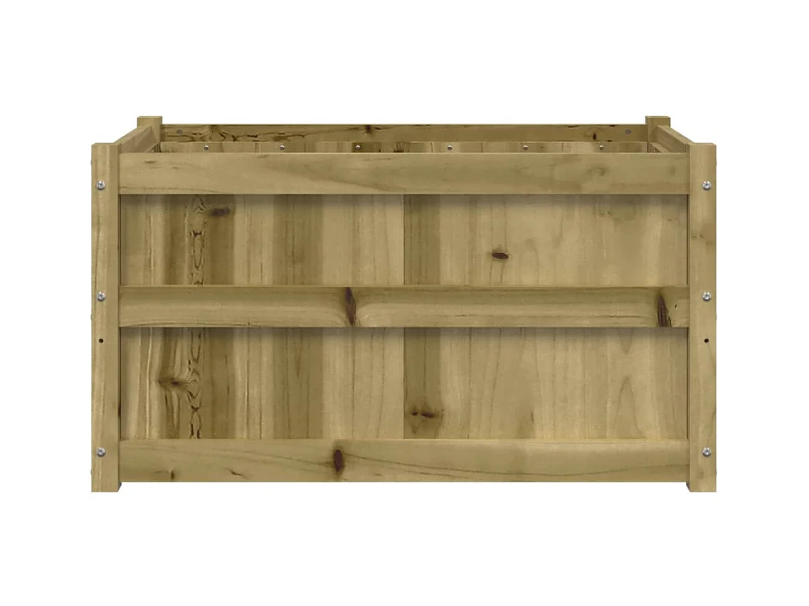 Jardinière bac lit surélevé bois marron 90 x 50 x 50 cm 02_0039032