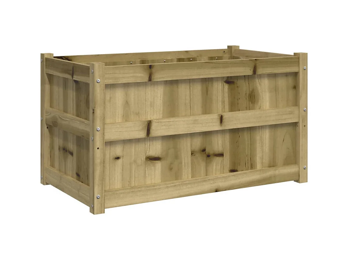 Jardinière bac lit surélevé bois marron 90 x 50 x 50 cm 02_0039032