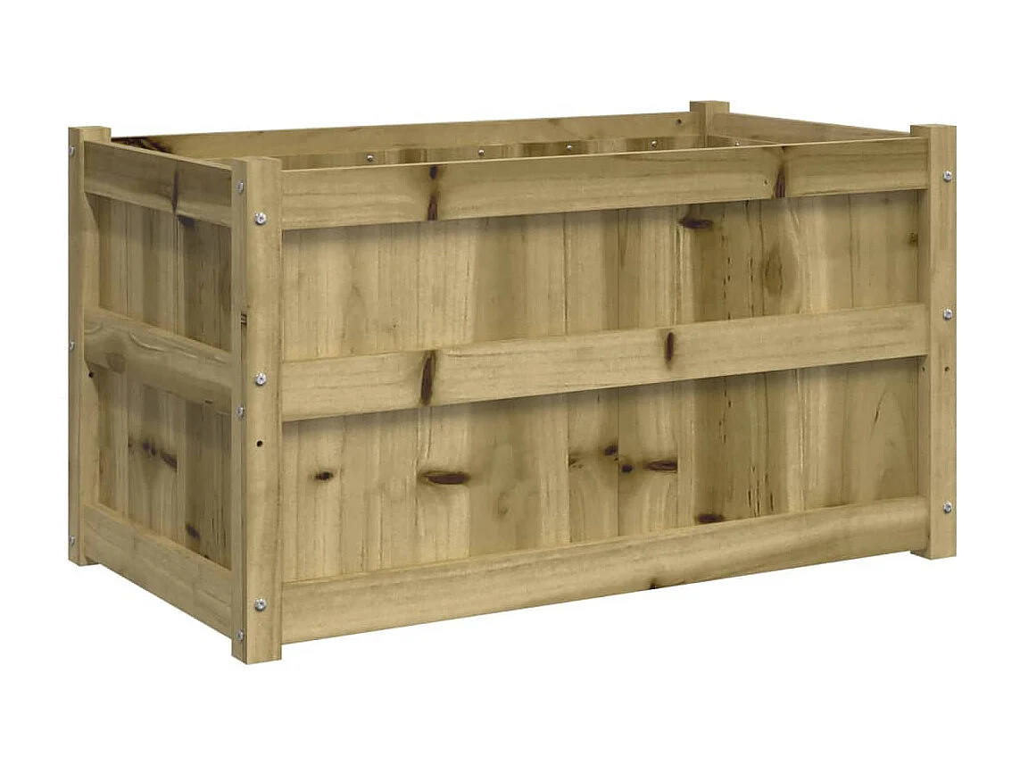 Vaso per fioriera aiuola rialzata piante fiori giardino terrazze set da 2 legno di pino impregnato marrone 02_0039032