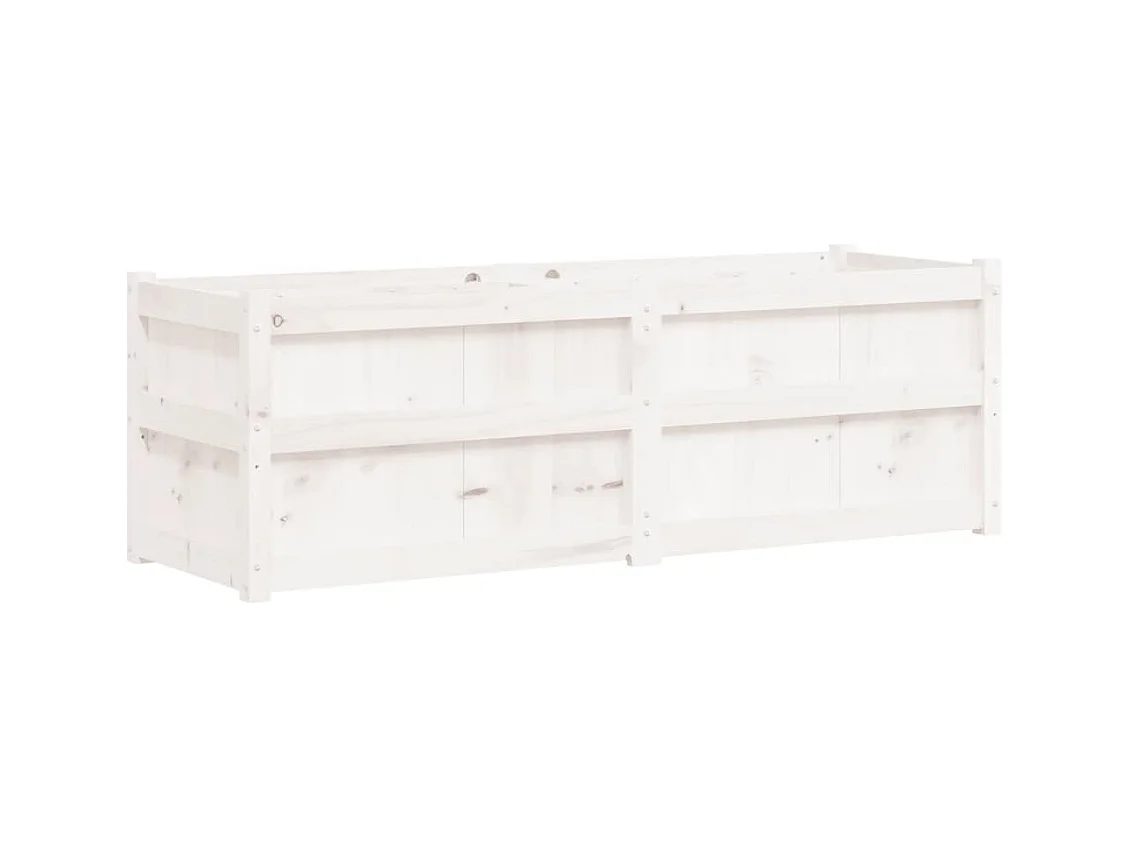 Jardinière bac lit surélevé bois blanche 150 x 50 x 50 cm 02_0037444