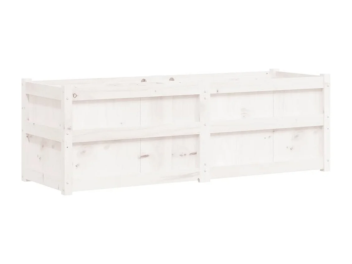 Macetero bancal elevado plantas flores terraza jardín 150 x 50 x 50 cm madera maciza de pino blanco 02_0037444