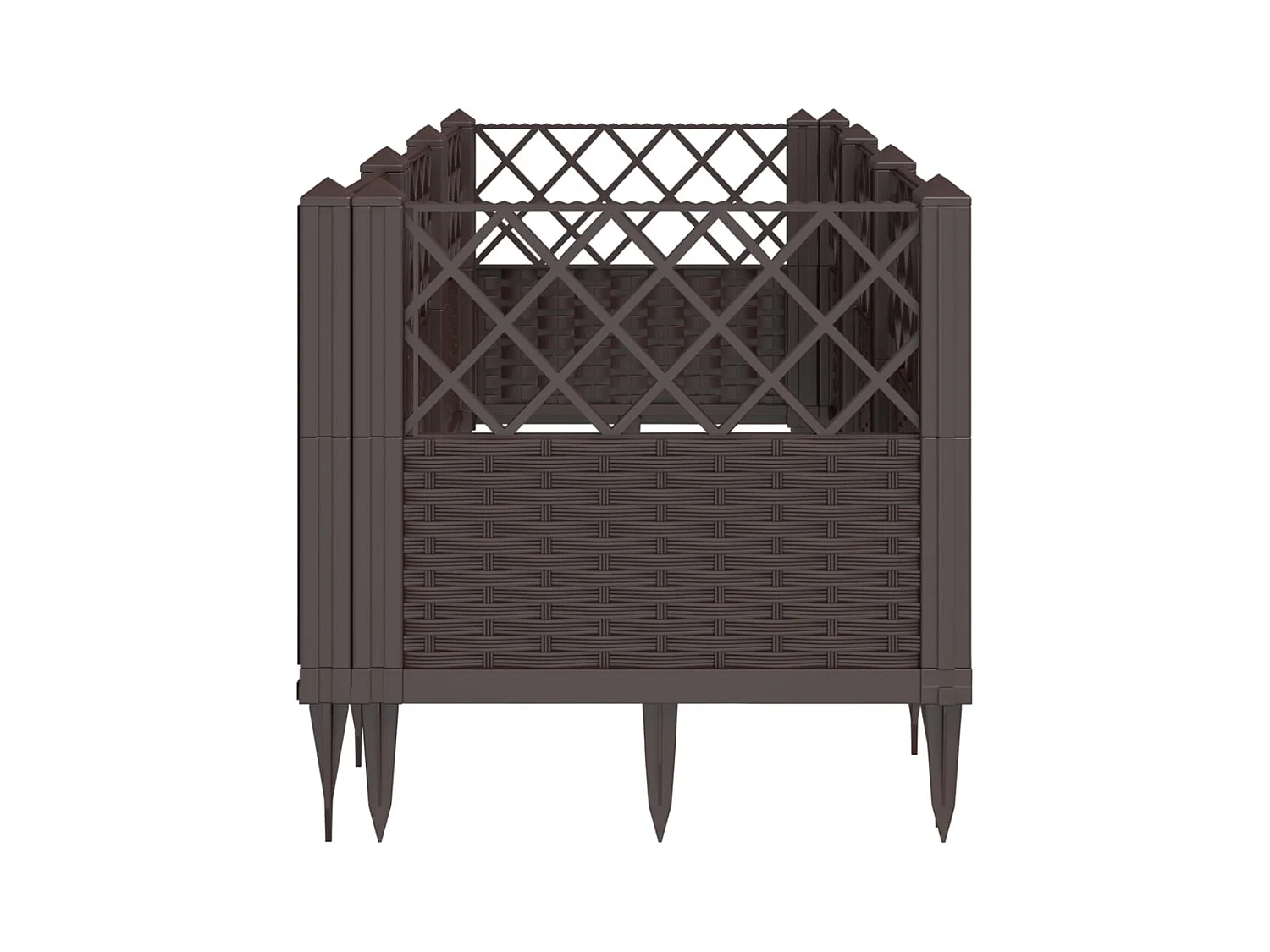 Floreira para canteiro elevado floreira para jardim de pátio com estacas 1235 x 435 x 435 cm PP marrom 02_0038183