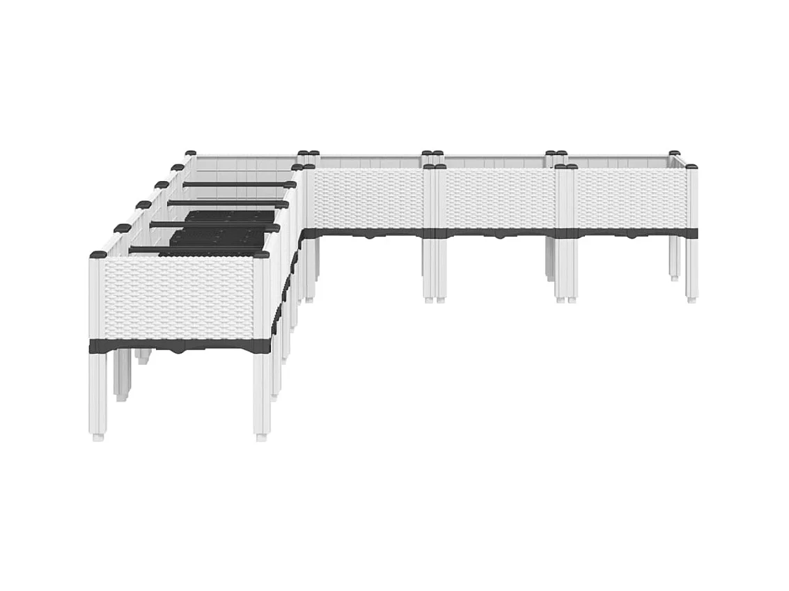 Jardinière bac lit surélevé blanche 200 x 160 x 42 cm 02_0038161