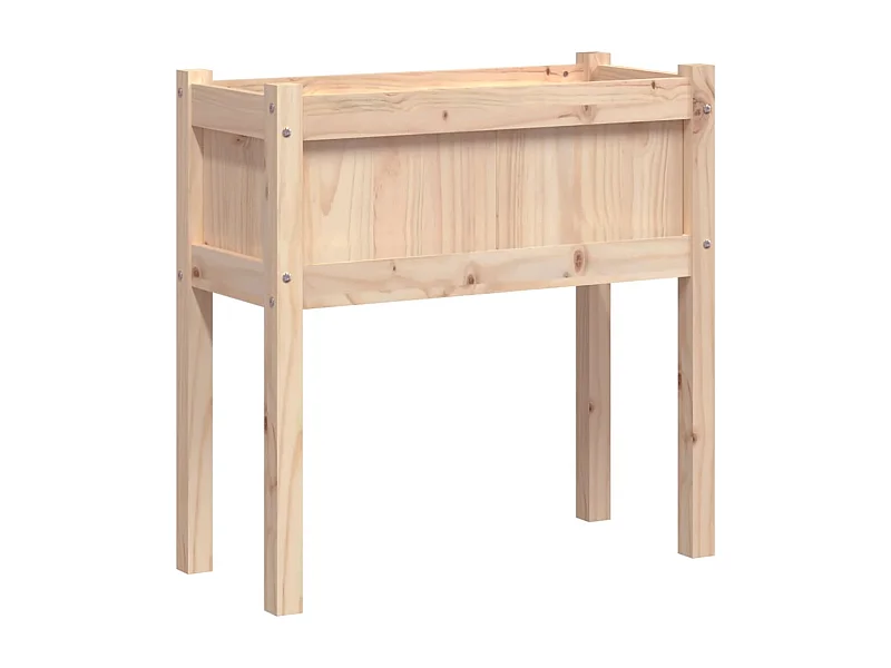 Vaso per fioriera aiuola rialzata piante fiori giardino terrazze con piedini 70 x 31 x 70 cm legno di pino massiccio marrone 02_0038872