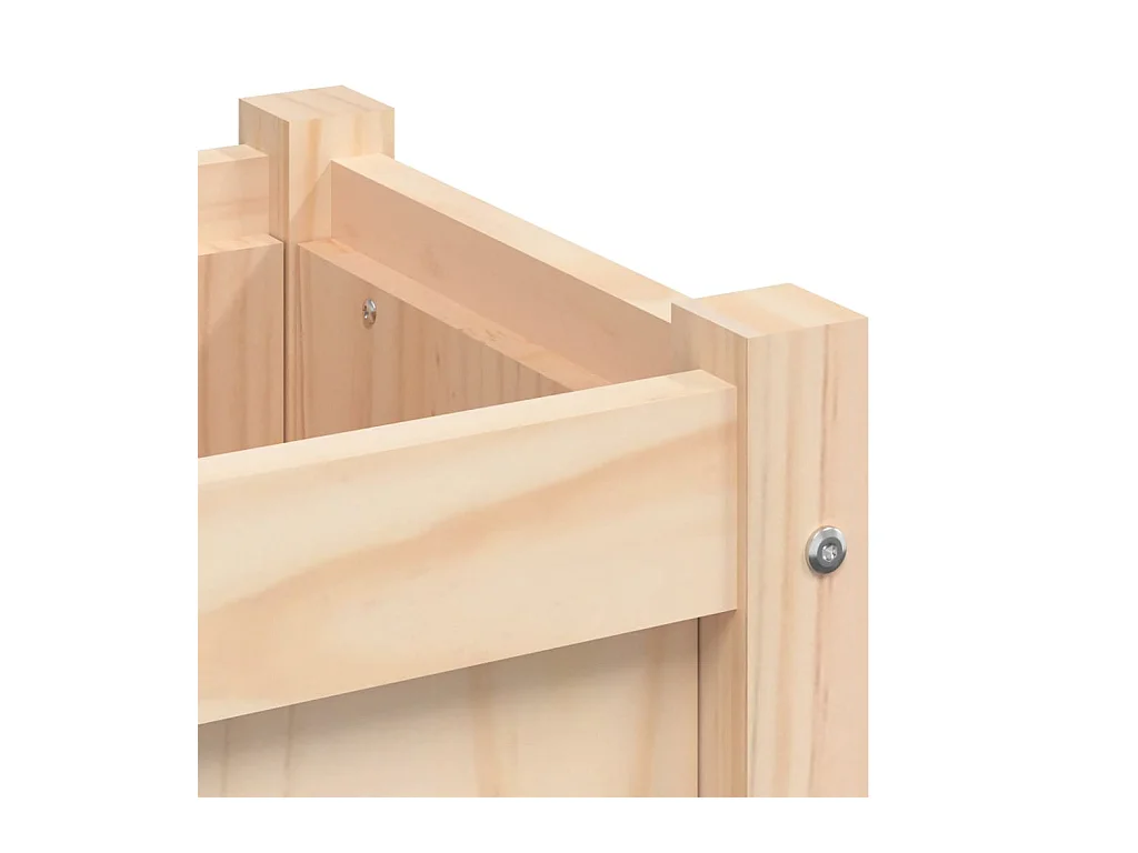 Macetero bancal elevado plantas flores terraza exterior jardín 60 x 31 x 31 cm madera maciza de pino marrón 02_0038556