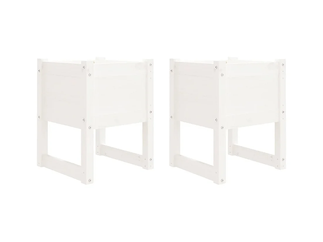 Jardinière bac lit surélevé bois blanche 40 x 40 x 52.5 cm 02_0038961