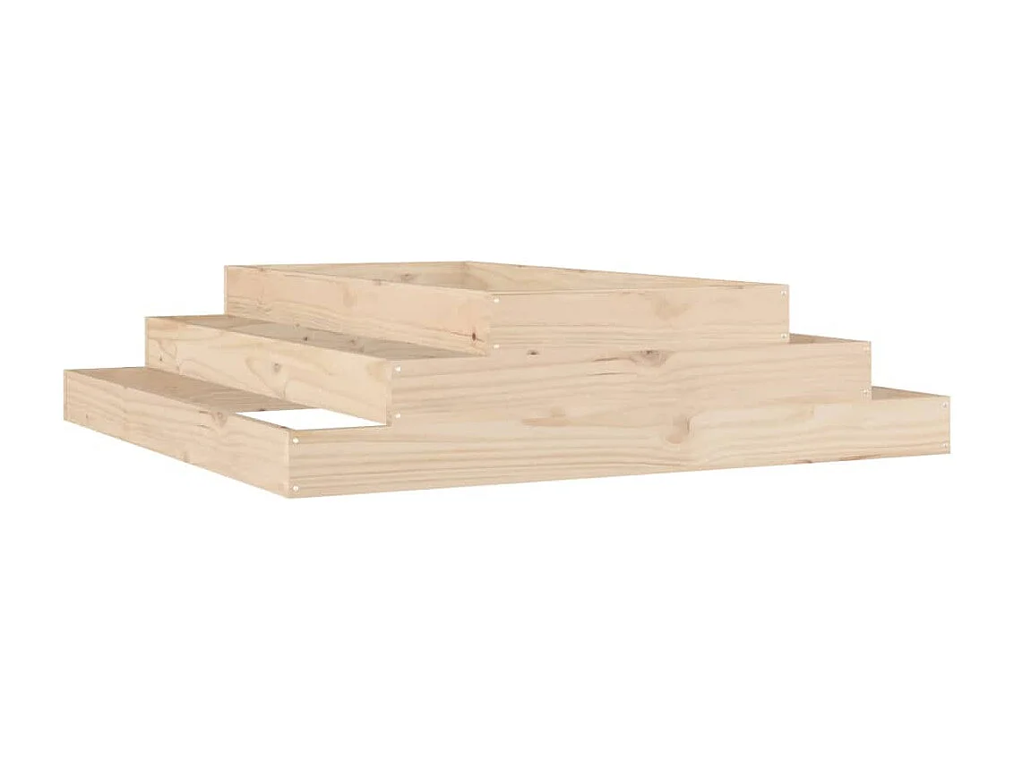 Fioriera rialzata per giardino e terrazza 110 x 110 x 27 cm in legno massello di pino marrone 02_0037307