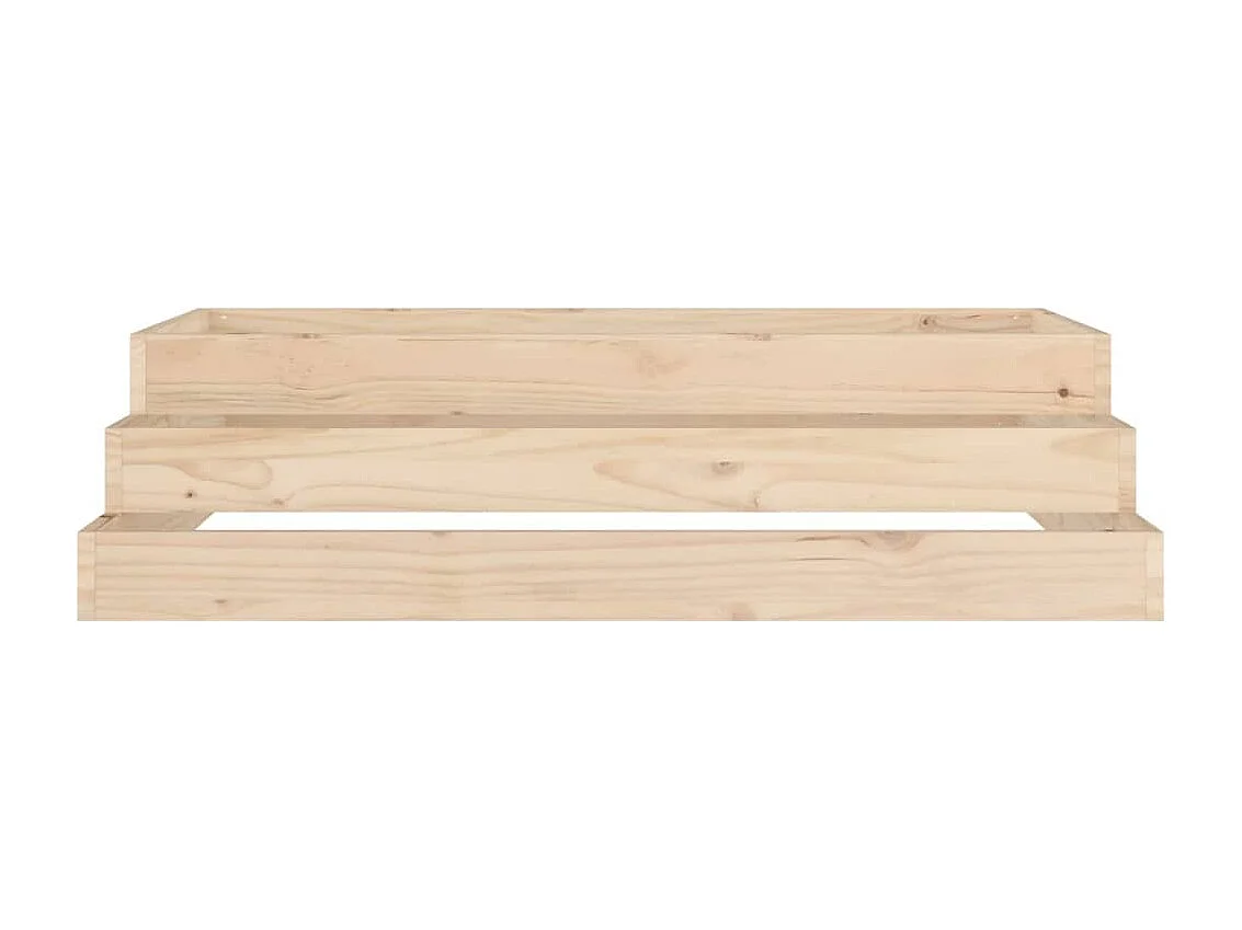 Fioriera rialzata per giardino e terrazza 110 x 110 x 27 cm in legno massello di pino marrone 02_0037307