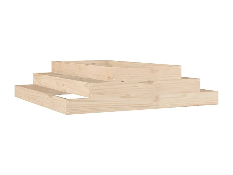 Jardinera elevada para jardín de flores terraza 110 x 110 x 27 cm madera maciza de pino marrón 02_0037307