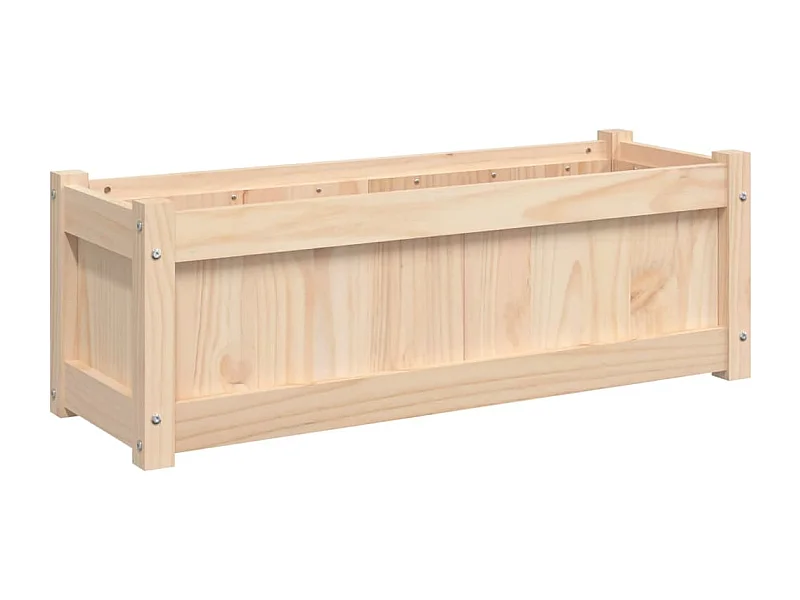 Vaso per fioriera aiuola rialzata piante fiori terrazza giardino esterno 90 x 31 x 31 cm legno di pino massiccio marrone 02_0038566