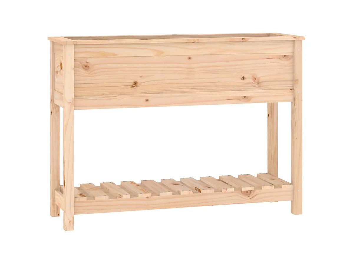 Jardinière bac lit surélevé bois marron 111.5 x 34.5 x 81 cm 02_0038381