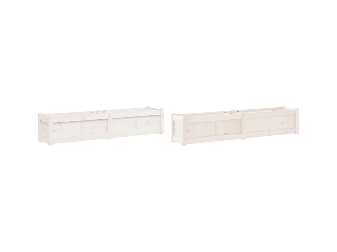 Vaso per fioriera aiuola rialzata piante fiori giardino terrazze set da 2 legno massello di pino bianco 02_0039041