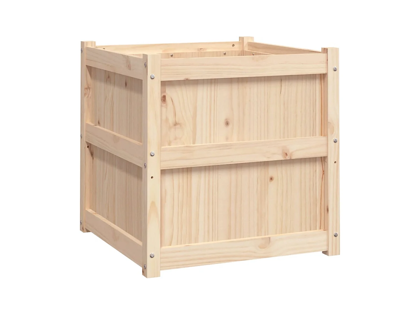 Jardinière bac lit surélevé bois marron 60 x 60 x 60 cm 02_0039046