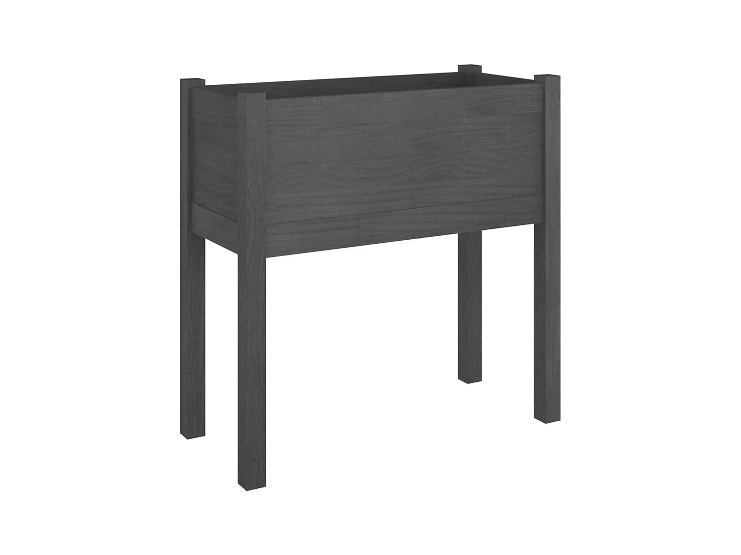 Bandeja para plantador de plantas com canteiro elevado flores terraço jardim 70 x 31 x 70 cm madeira maciça de pinho cinza 02_0037767