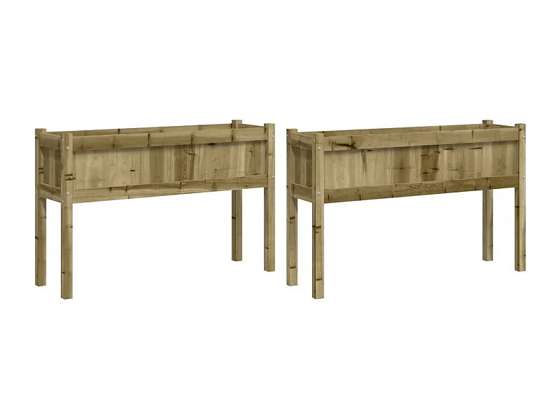 Jardinière bac lit surélevé bois marron 110 x 31 x 70 cm 02_0039016