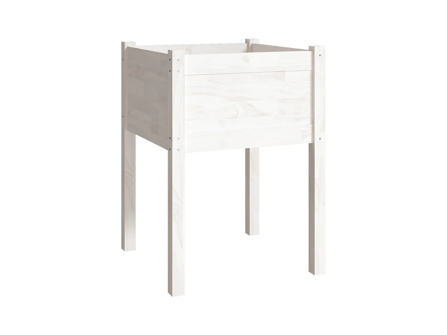 Jardinière bac lit surélevé bois blanche 50 x 50 x 70 cm 02_0037672