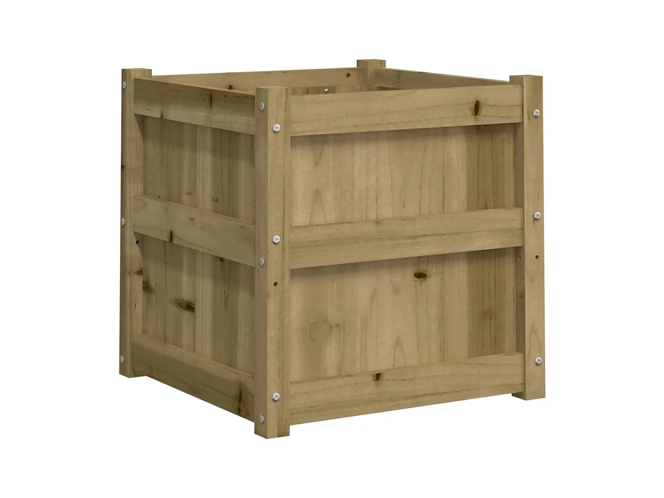 Jardinière bac lit surélevé bois marron 50 x 50 x 50 cm 02_0039033