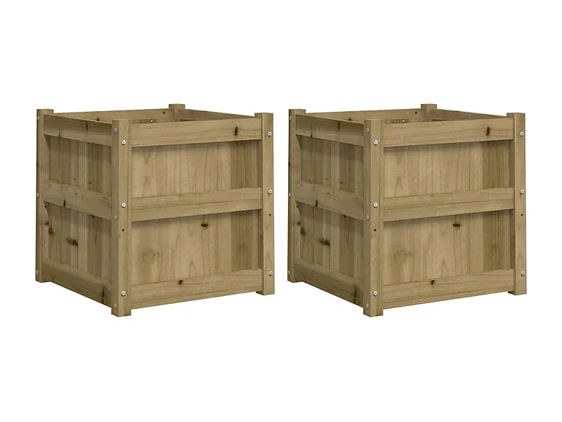 Jardinière bac lit surélevé bois marron 50 x 50 x 50 cm 02_0039033