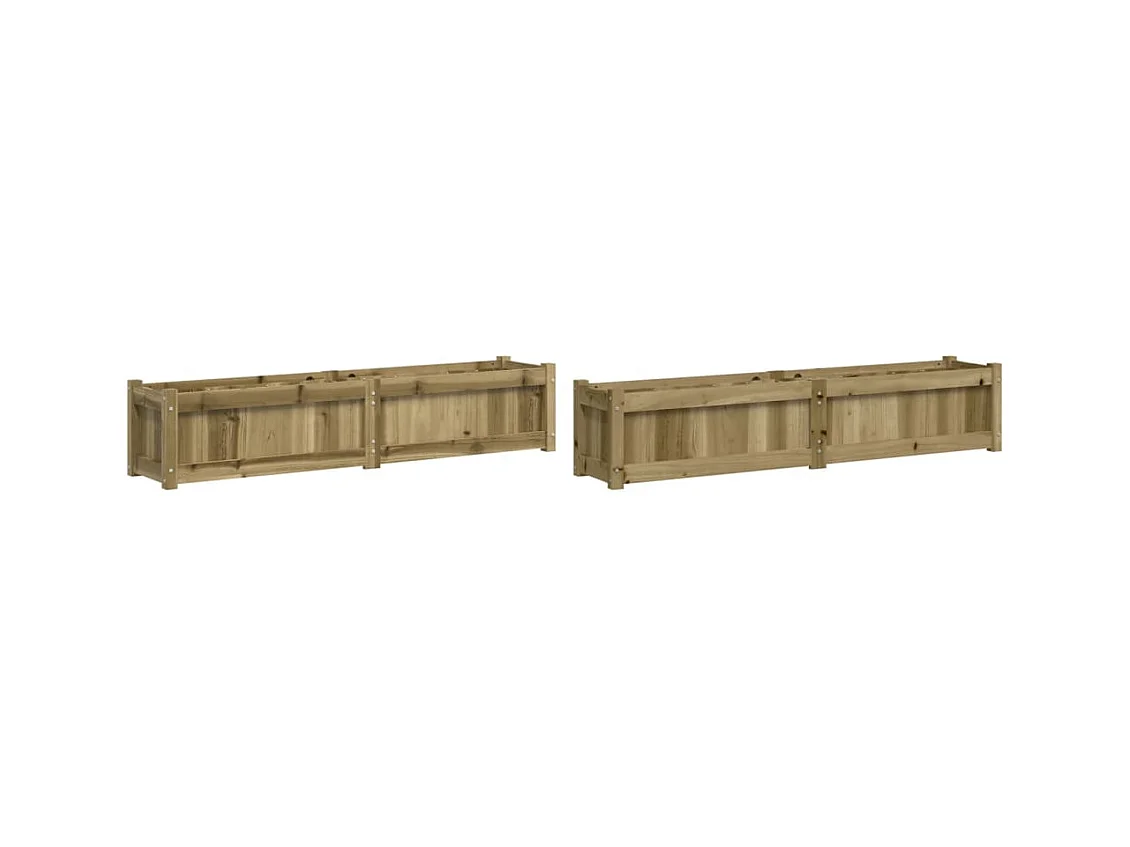 Vaso per fioriera aiuola rialzata piante fiori giardino terrazze set da 2 legno di pino impregnato marrone 02_0039029
