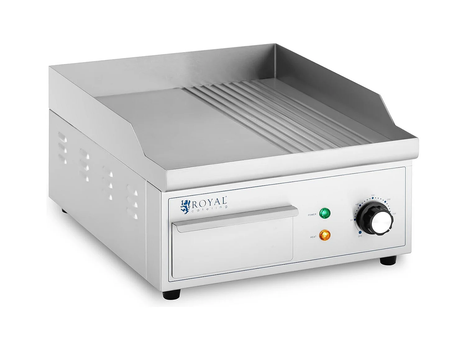 Piano cottura plancha elettrico professionale grill 2.000 watt (360 x 380 mm, piastra in ferro liscia e rigata) 14_0004063