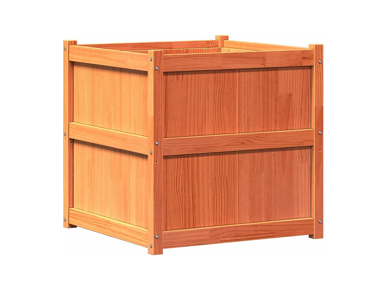 Jardinière bac lit surélevé bois marron 70 x 70 x 70 cm 02_0038495